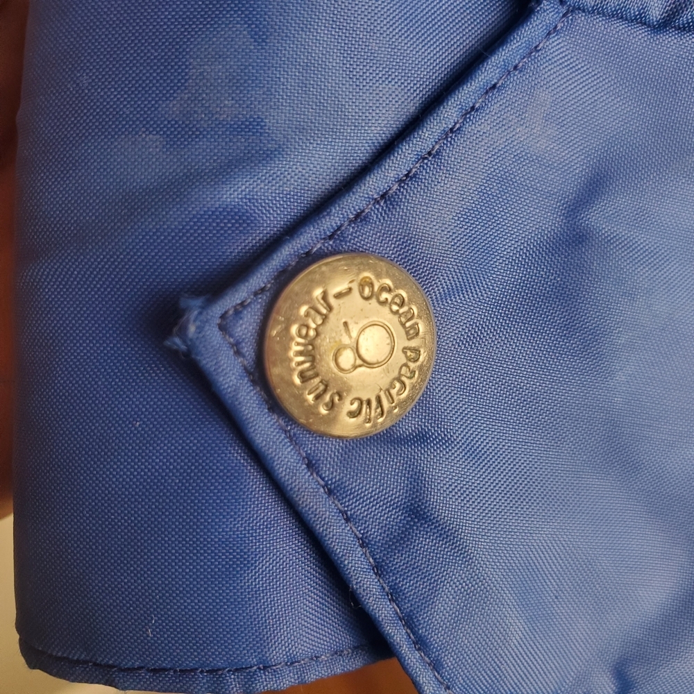 80s OP Blue Windbreaker with Rainbow Stripe. SMALL. #244 - Picture 8 of 15